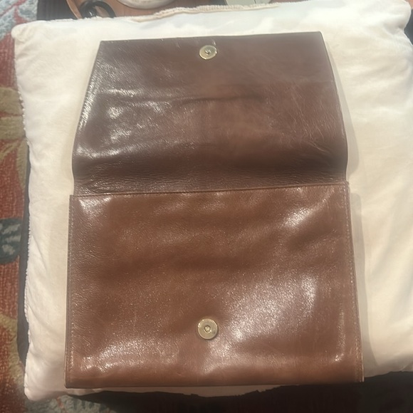 Vintage ITALY ANTONIO SCEPI Brown CLUTCH Leather Bag made for BONWIT TELLER - Picture 4 of 9